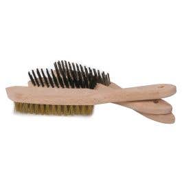 Wire Brush Hand Steel 5 Row Wood Handle